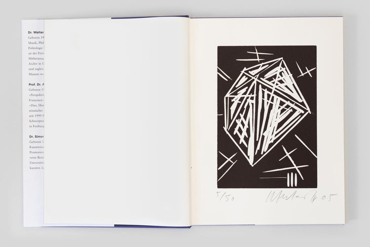 Helmut Federle. Zeichnungen 1975-1997 aus Schweizer Museumsbesitz im Rudolf Steiner Archiv, Dornach. Special edition with linocut, signed and numbered by Helmut Federle. Edition of 50