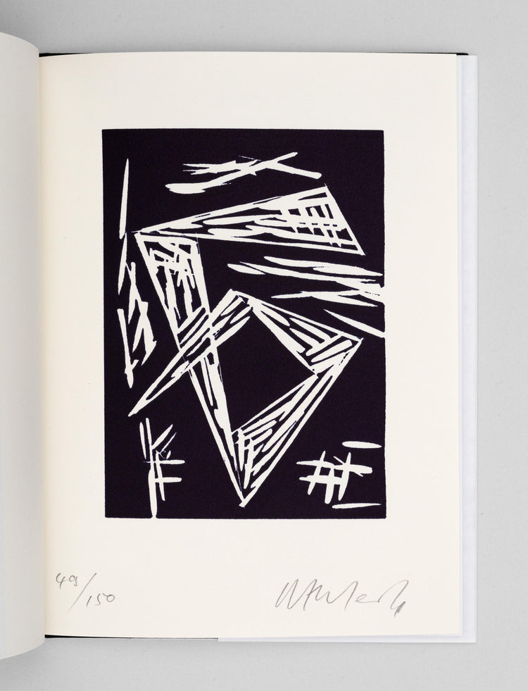 Helmut Federle. Nietzsche-Haus Sils Maria. Special edition with linocut, signed and numbered by Helmut Federle. Edition of 150